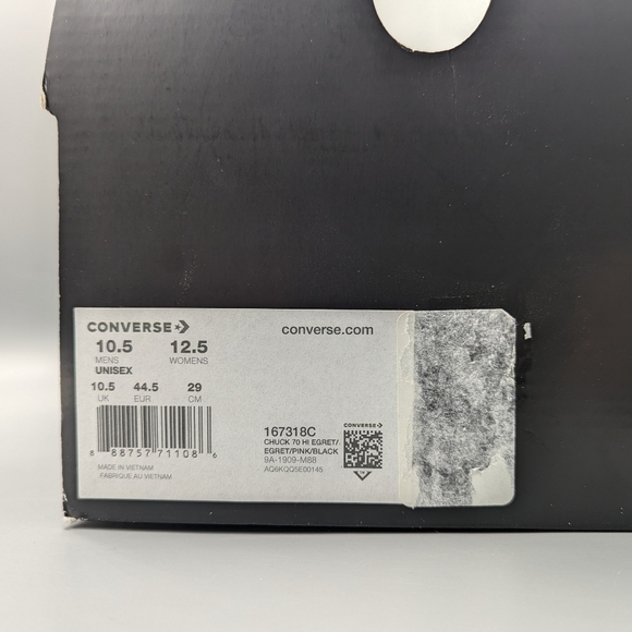 New Converse Batman Logo Chuck 70 Hi Top Canvas Pink White Beige Men's 10.5 - Picture 7 of 7